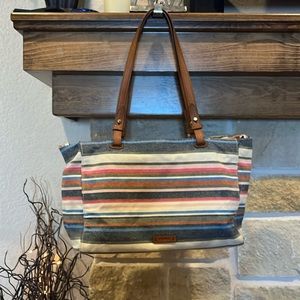 Fossil Rachel Striped Zip Tote